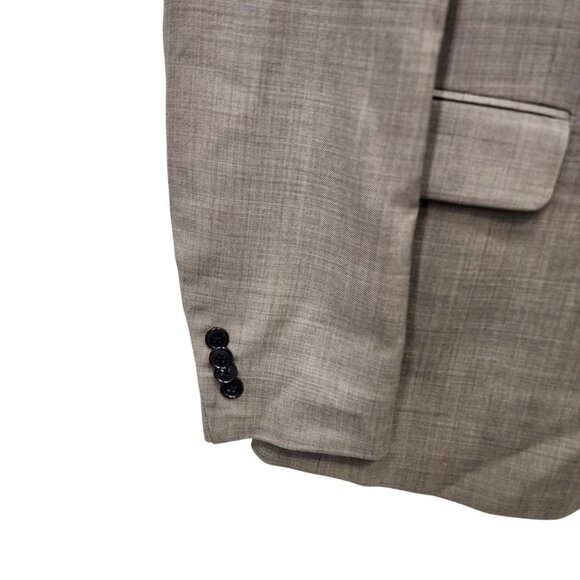 Tommy Hilfiger Mens Tan Light Brown Wool Blazer Size R38 2-Button Jacket Pockets - Picture 3 of 8